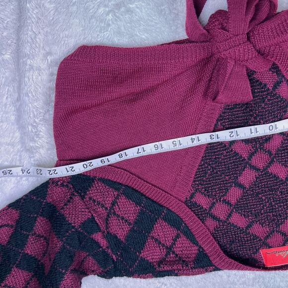 Vintage crop top mini skirt set wool blend - Picture 4 of 10